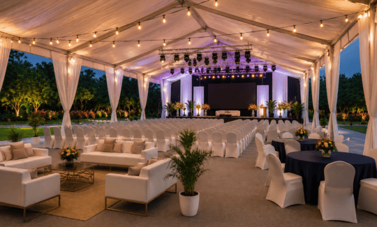 large corporate event on an open ground