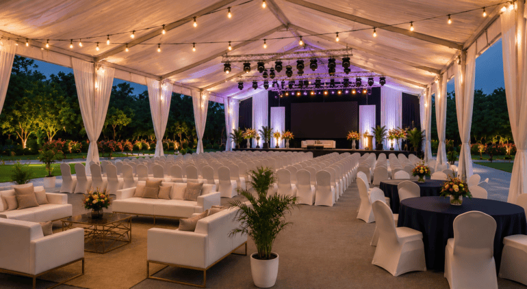 large corporate event on an open ground