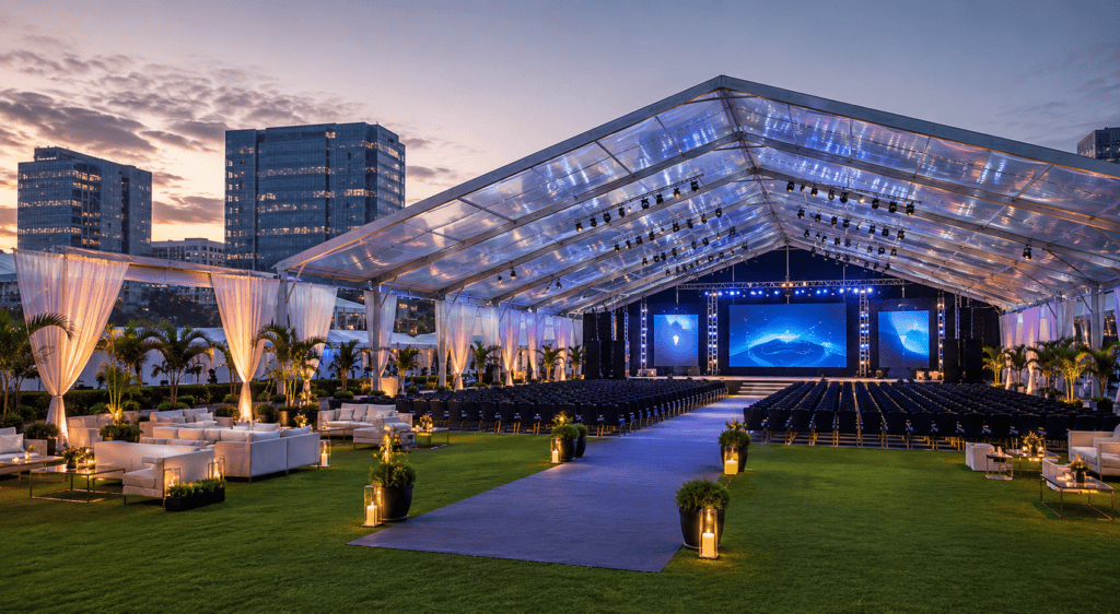 large corporate event on an open ground